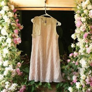 Peach / apricot Feathered Sleeveless Dress